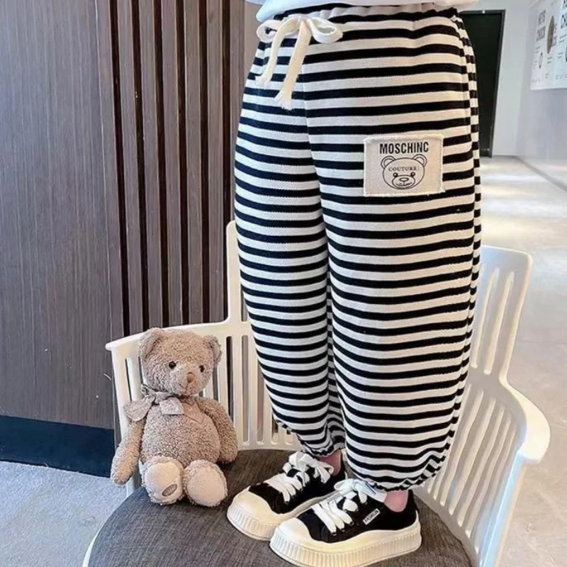 Boys Casual Pants Long Trousers Cotton 2024 Stripe Spring Autumn Baby's Kids Pants High Quality Children's Clothing