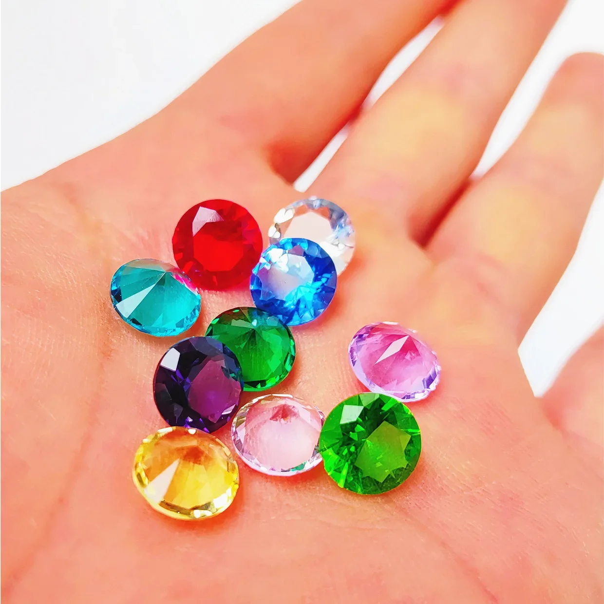 C42-1 Glass Diamond Flatback 10mm, Crystal Rhinestone for Vase Filler Table Scatter Home Decor Wedding Craft