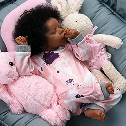 Mire&Mire 17-Inch Baby-Soft Body & Curls Realistic-Newborn Baby Dolls African American Real Life Baby Dolls