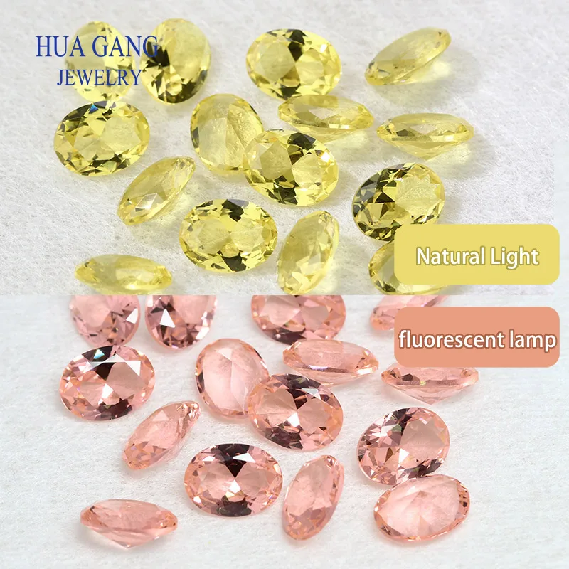 Piedra preciosa que cambia de color 205 #   204 #   Alexandre Stone Nano decoloración gemas sintéticas ovaladas en forma de pera para joyería