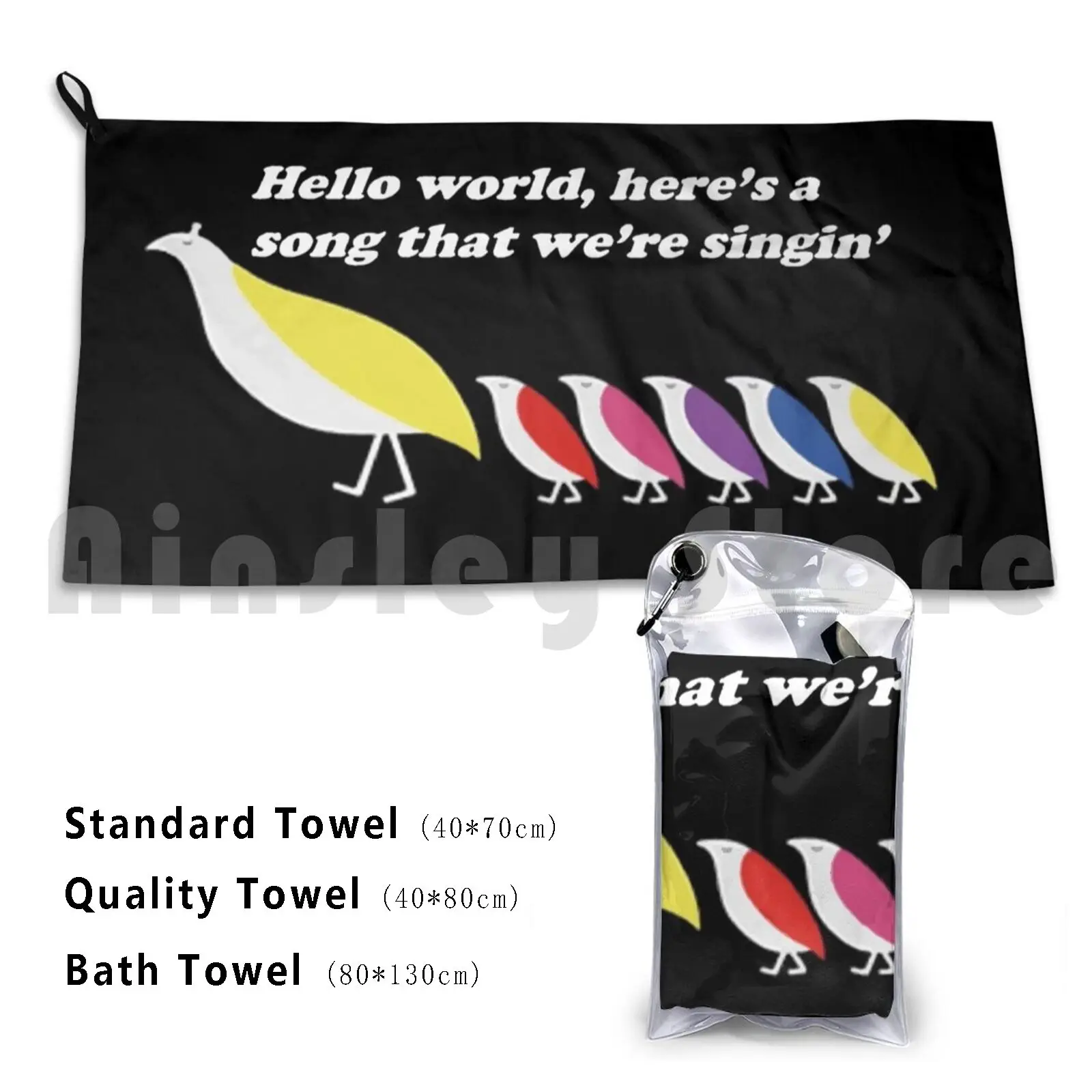 Hello World Partridge Family Fan Art Custom Towel Bath Towel Partridgefamily Partridgefam 70s 60s Retro