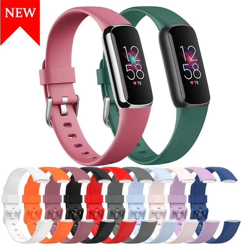 Fitbit Luxe-Bänder, verstellbares Silikon-Sport-Ersatzarmband für Damen und Herren – wasserdichte Uhrenarmbänder