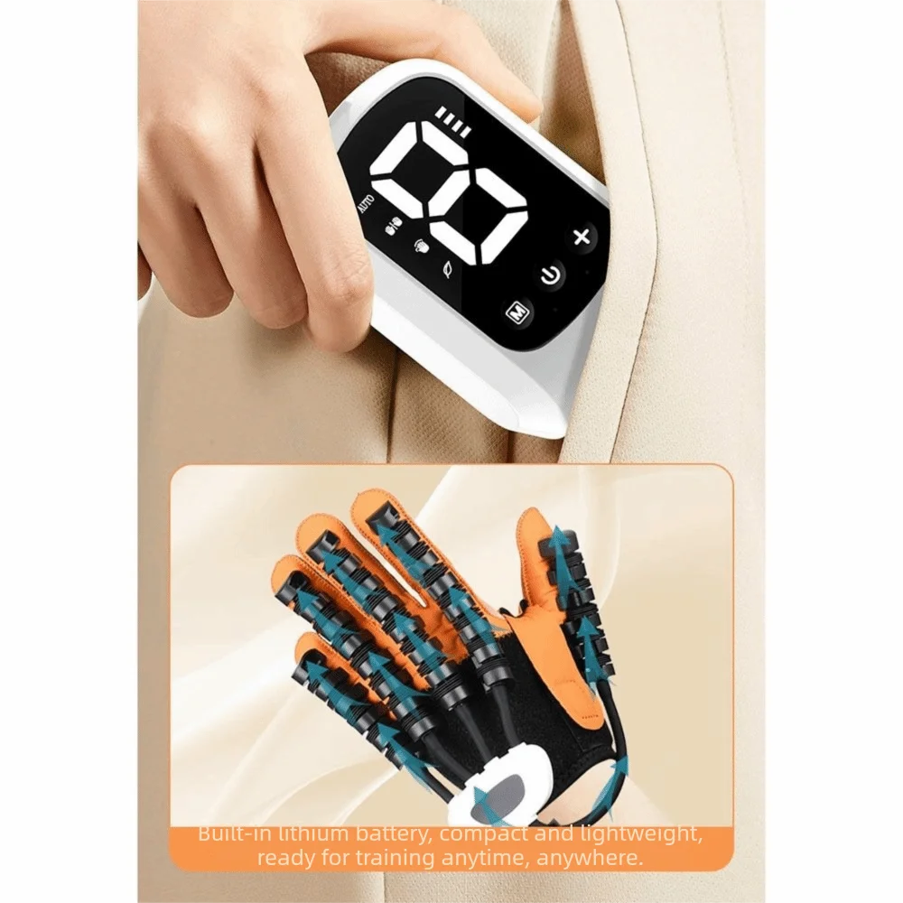Five-Finger Rehabilitation Robot Gloves Portable Rechargeable Finger Trainer Self-Assisted Adjustable Resistance