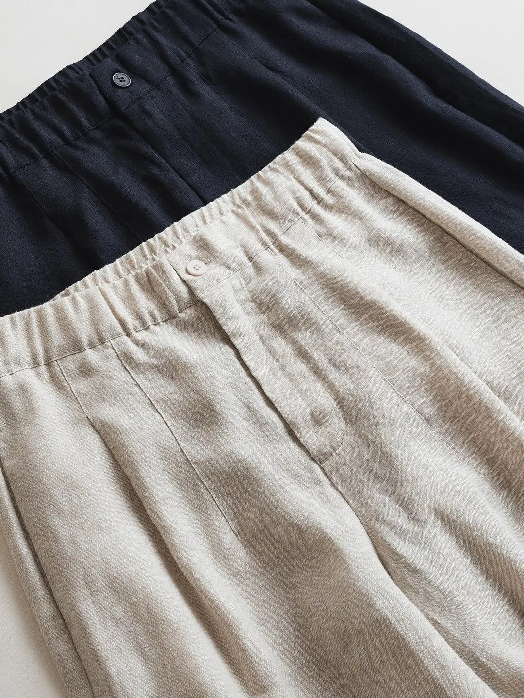Dave&di Linen Simple Commuting Art Neat Silhouette Slimming Versatile Wide Leg Nine Inch Carrot Pants Clothes Women's Pants