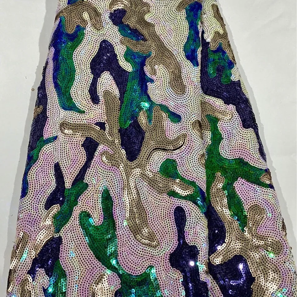 

sequin embroidery luggage lining clothing designer fabric for patchwork Fashion cool camouflage starry sky sequin fabric