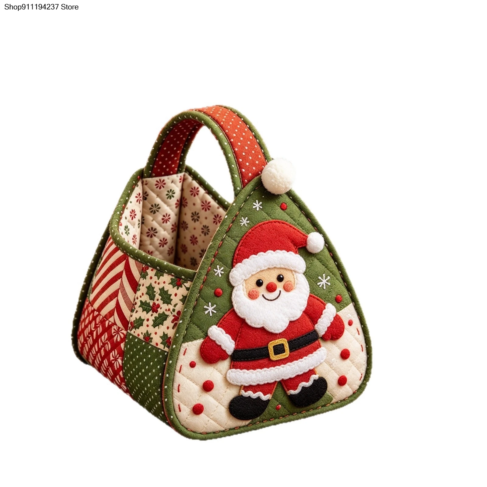 Christmas Quilted Basket DIY Sewing Kit, Santa Claus Character Storage Tote