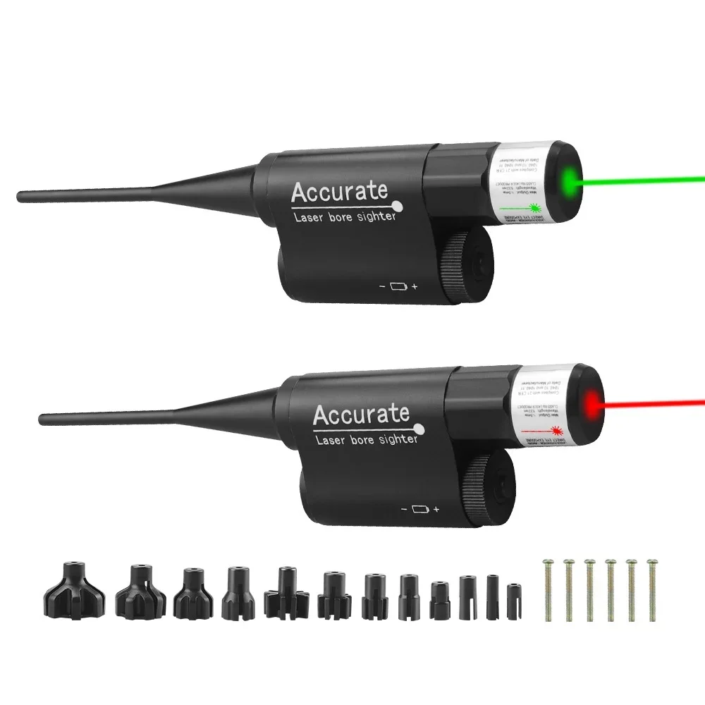 Red Green Laser Sight Bore Sighter Kit Collimator .177 to 12GA Caliber Pistol Rifle Boresighter Hunting Accessories