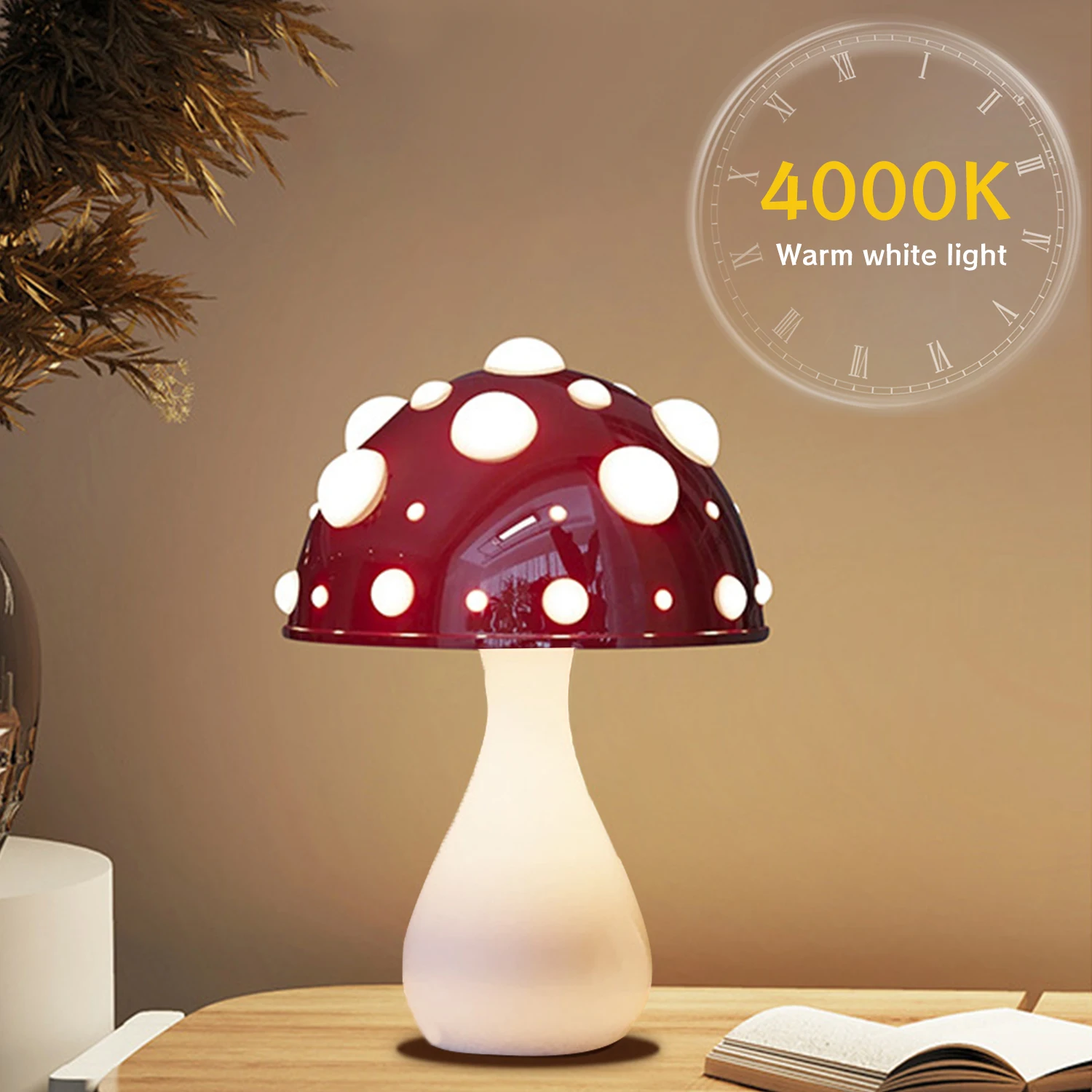 LED Mushroom Table Lamp Dimmable Three Colors Bedside Creative Atmosphere Light For Living Room Bedroom Decoration Night Light