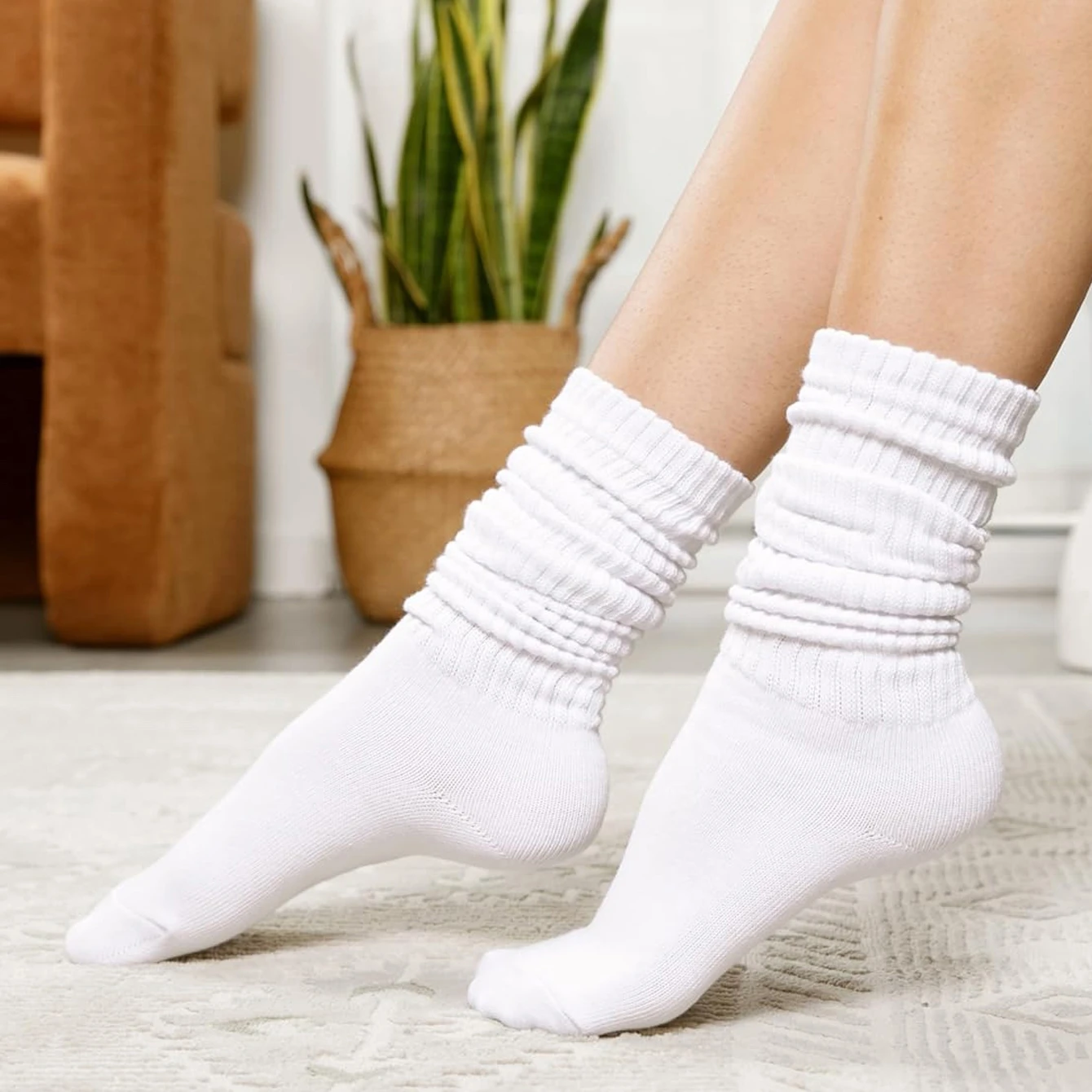 3/6 pairs Women's Fall Winter Slouch Knit Socks Slouchy Socks Women Scrunch Socks Women Scrunchie Socks Women Crew Socks