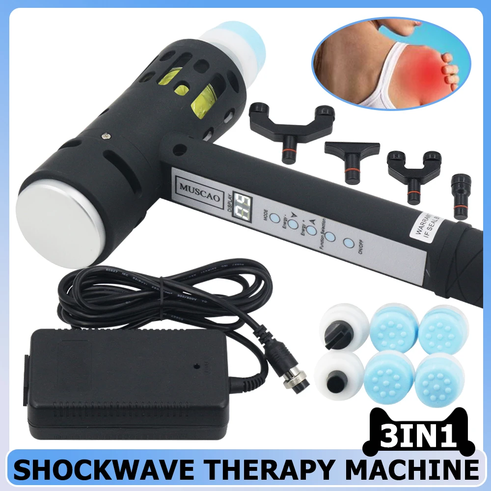 

Professional Shock Wave Effective Muscle Pain Relief Relaxation Massager 3 IN 1 Shockwave Therapy Machine Chiropractic Tools