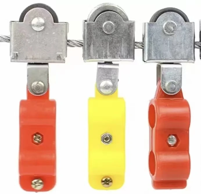 Cable Trolley for Crane Electric Hoist Plastic Insulated Cable Pulley Trolley Overhead Crane Festoon System Single/Double Hole