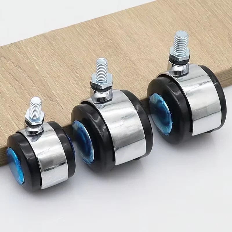 1PC 2'' Office Chair Alloy Universal Wheel Caster M10 Screw Rotation Rollers Brake Caster Trolley  Furniture Wheels Hardware