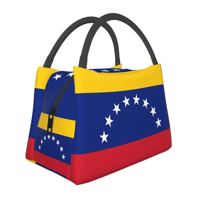 Custom Venezuela Flag Insulated Lunch Tote Bag for Women Resuable Cooler Thermal Bento Box Outdoor Camping Travel