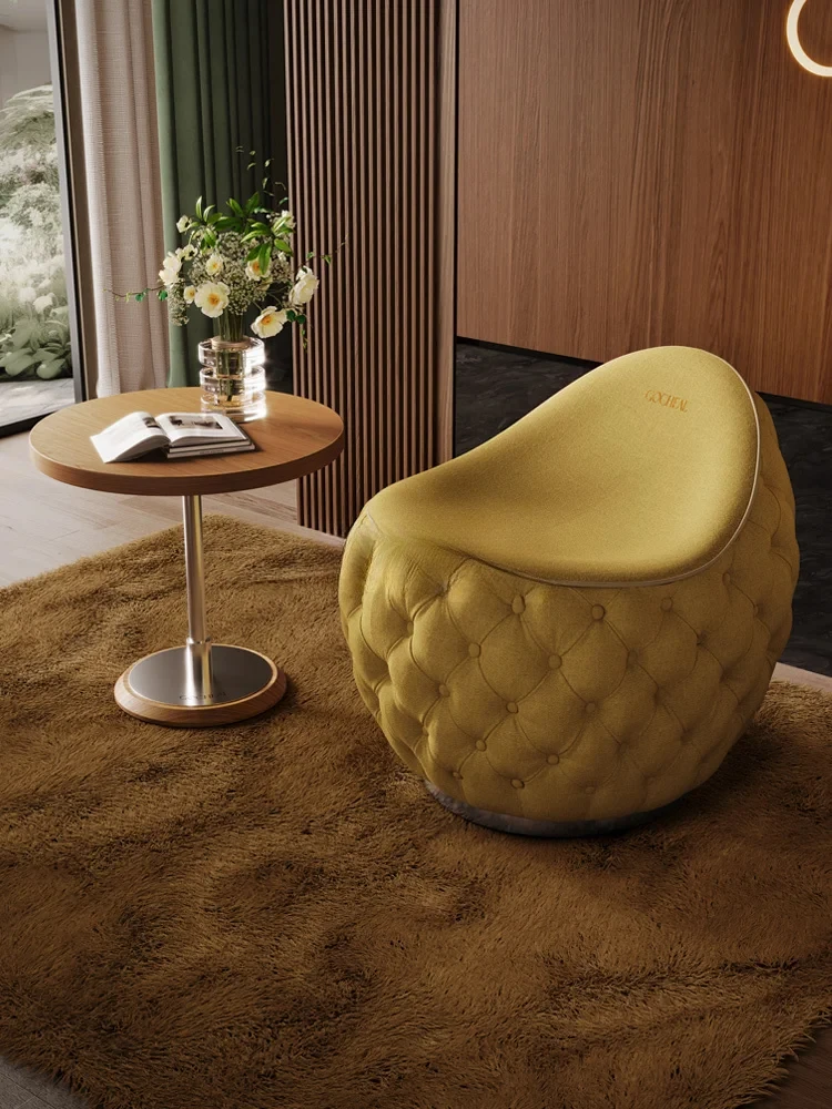 Chenier Stoff Freizeitstuhl Wohnzimmer Balkon Designer Kreativer eiförmiger Einzelstuhl