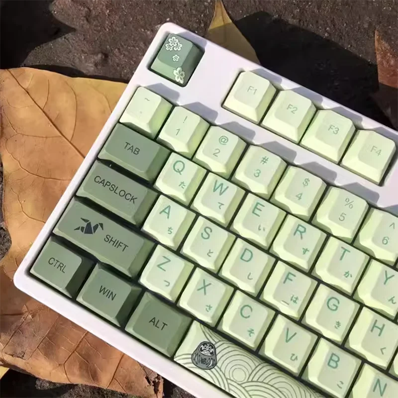 

127 Keys Matcha Green Japanese Keycaps For Mx Switch Mechanical Keyboard Cherry Profile PBT Keycap Dye SUB Key cap Custom DIY