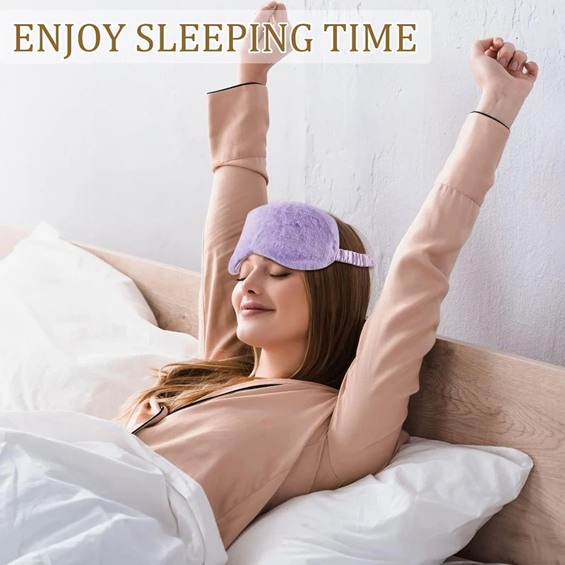 Girls' Heart Pure Color Plush Eye Mask Breathable And Light-blocking Sleep Mask for Office Lunch Break Eye Protection Mask 2026