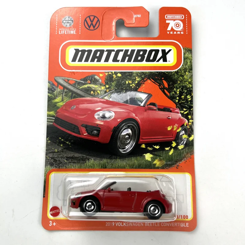 Volkswagen Beetle CONVERTÍVEL, Modelo de Carro Fundido, Veículos Matchbox, 2019, 1:64, 2023