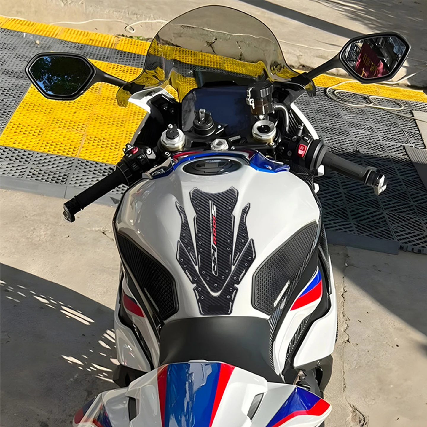 For BMW S1000R S1000RR M1000RR 2020-2026 Motorcycle 3D Tank Pad Rubber Protective Sticker Decorative Fuel Tank Sticker Tank Grip