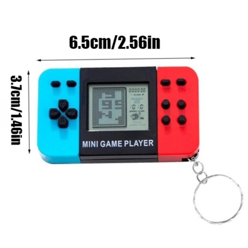 1pc Classic Tetri Handheld Game Console Keychain Retro Portable Nostalgic Puzzle Toy for Men And Women mini keychain pendant Toy image 6