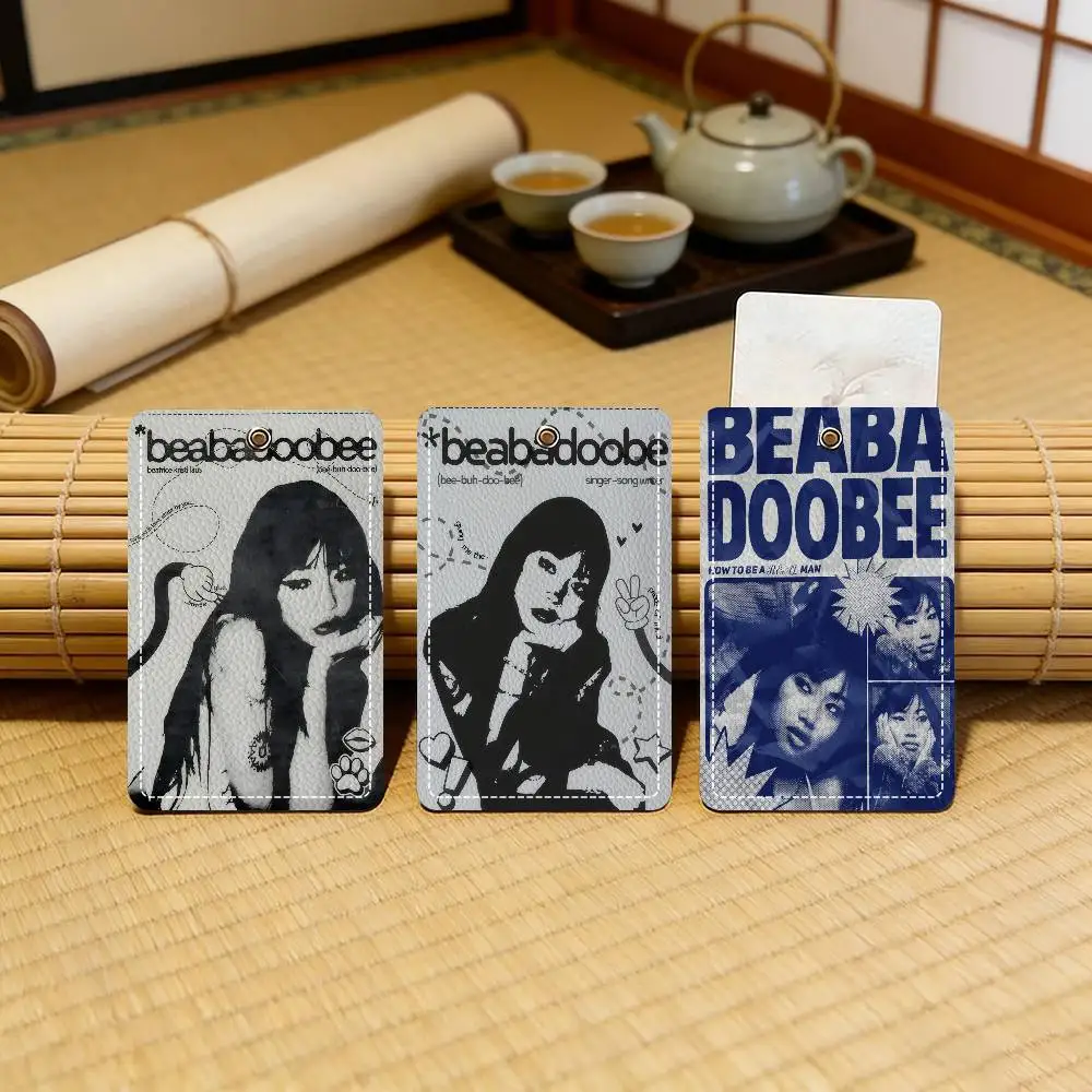 

Коллекция модных кожаных кошельков для карт Singer Beabadoobee: тонкий защитный чехол для документов для офиса и школы