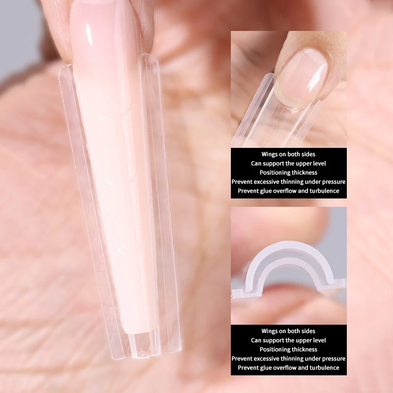 Extensions de formes d'ongles doubles Sandwich, 320 pièces, moules à ongles en cercueil, moule supérieur et inférieur, outils d'art de manucure prolongés