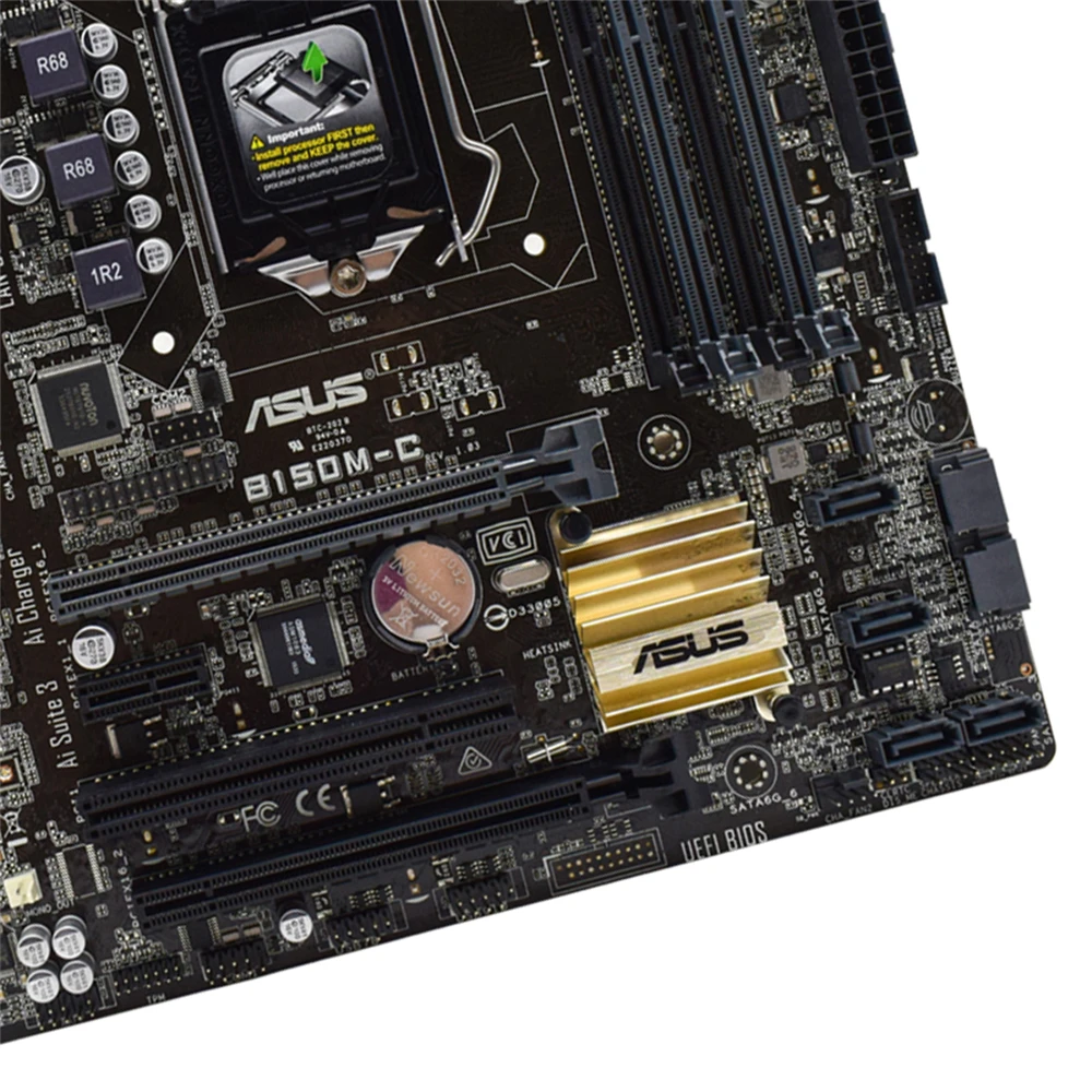 Imagem -05 - Asus-placa-mãe e Cpu Combo B150m-c Plus i3 6100 Lga 1151 Usado Suporta Intel 6th Gen Core 4x Dimm Máx. 64gb Atx Mainboard