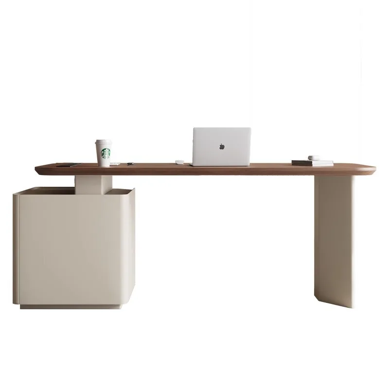 Solid wood desk light luxury de sk Italian minimalist computer des k designer high sense modern minimalist writing d esk