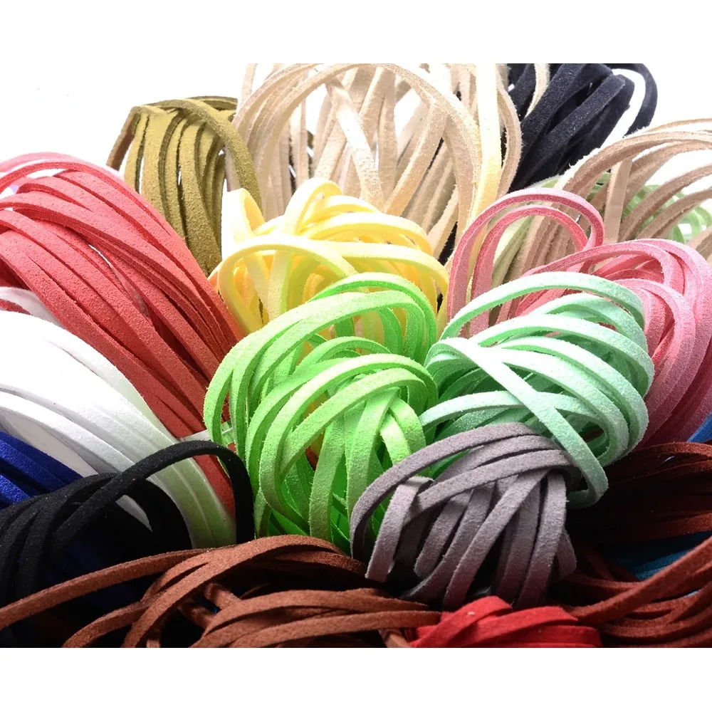 1/3/5meters  Flat Korean  Faux Suede Leather Cord Rope Thread To Make Braided Bracelet NecklaceFor Decorating ChristmasHalloween