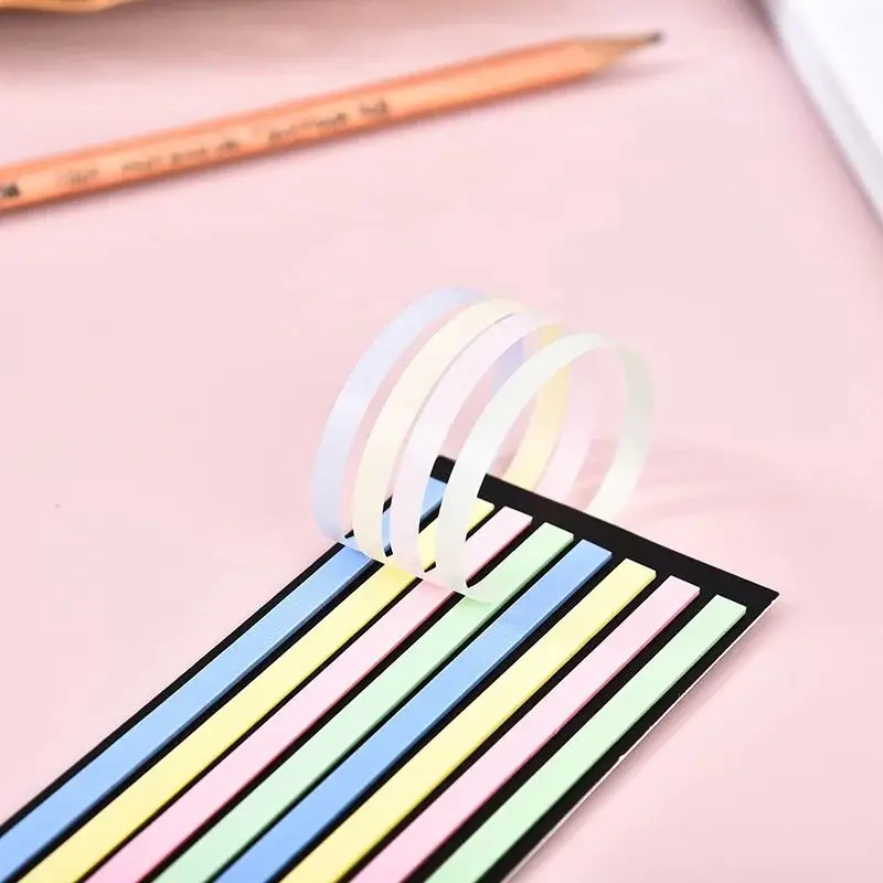 

160Pcs/Set PET Translucent Thin Long Strip Index Stickers Book Marker Index Tab Reading Note Sticky Note Paper