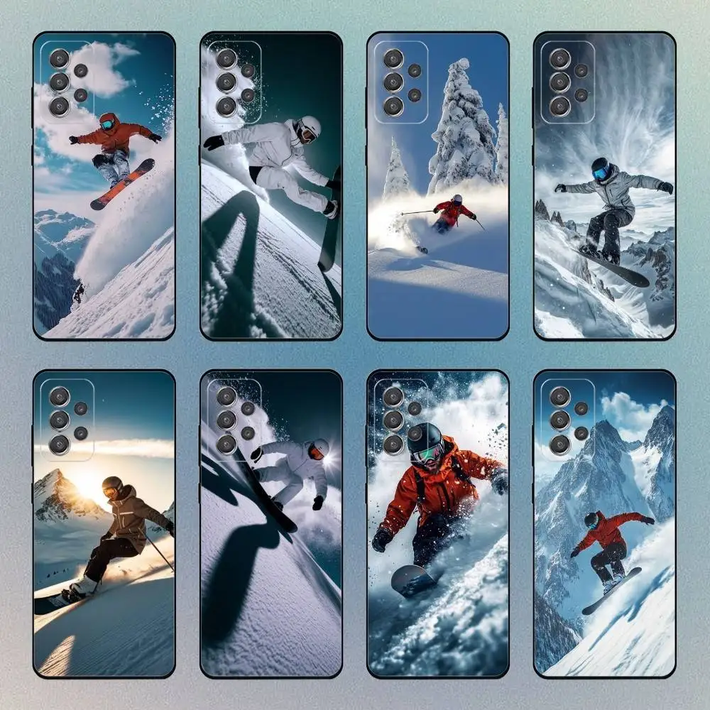 

Skiing Snow Snowboard Ski Phone Case For Samsung Galaxy S25,S24,S21,S22,S23,S30,With Bracket Cover