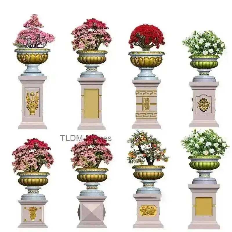 Pier Durable ABS Plastic European Steel Roman Column Square Base Mold Home Gardening Outdoors Flower Pot Base Cement Mold r