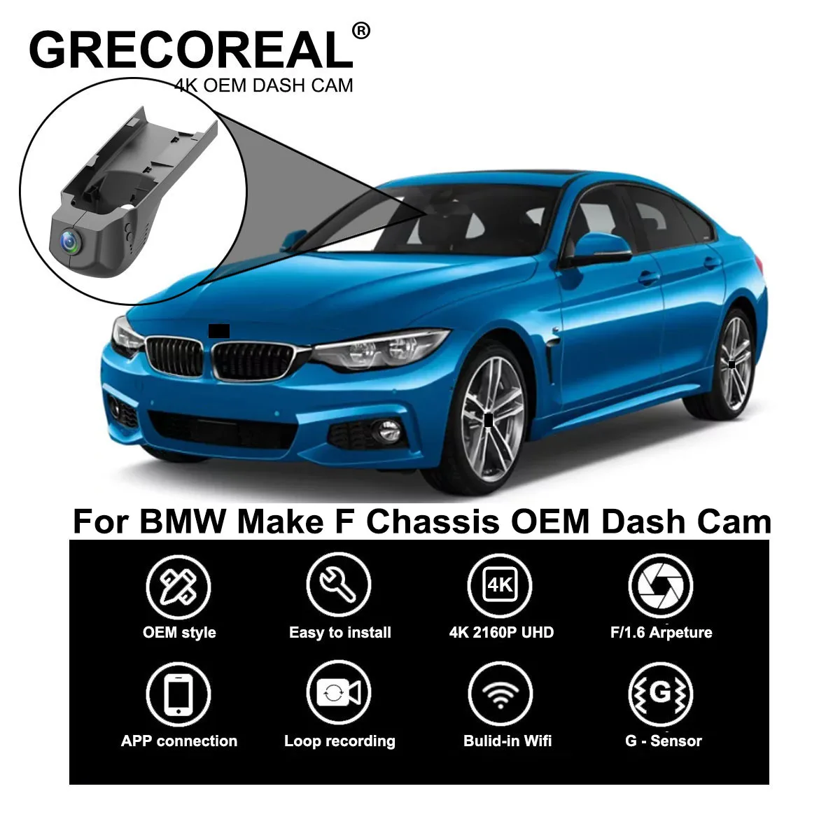 

For BMW F Chassis 1 2 3 4 5 6 7 Series X1 X2 X3 X4 X5 X6 X7 Dash Cam Dashcam Car Dash Camera 4K Wifi Front Rear OEM Auto DVR