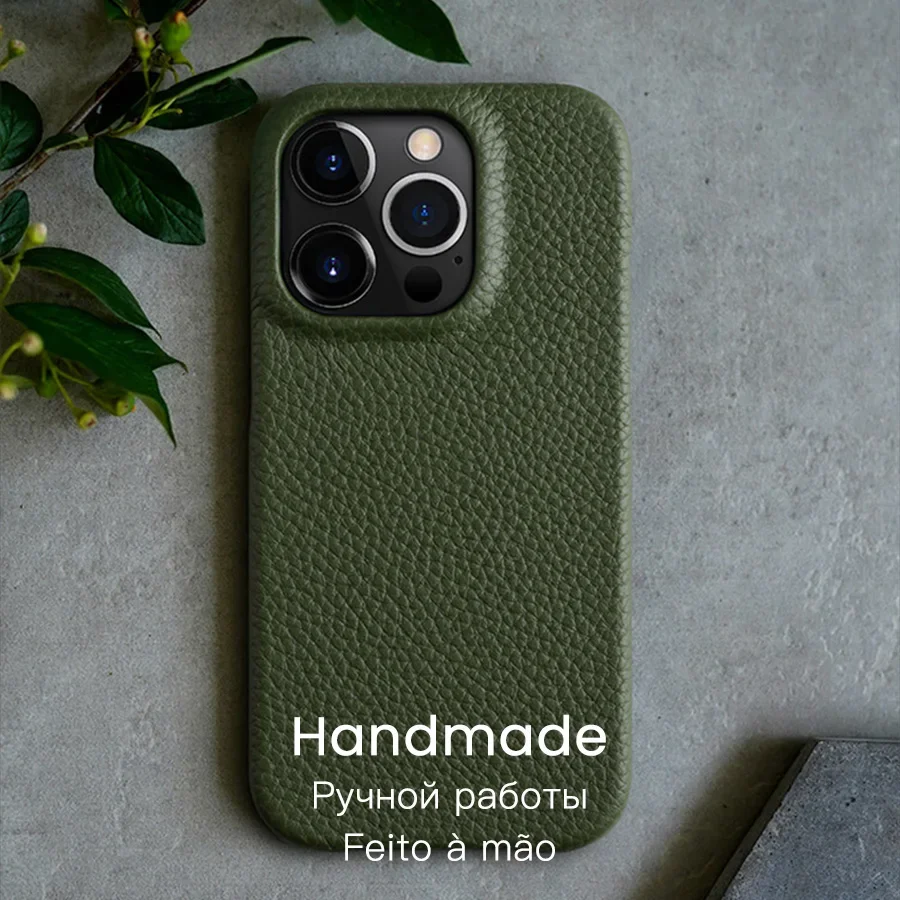 Melkco 100% Genuine Leather Case for iPhone 16 15 14 Pro Max Plus Magnetic Luxury Cover Business Natural Cowhide Phone Cases