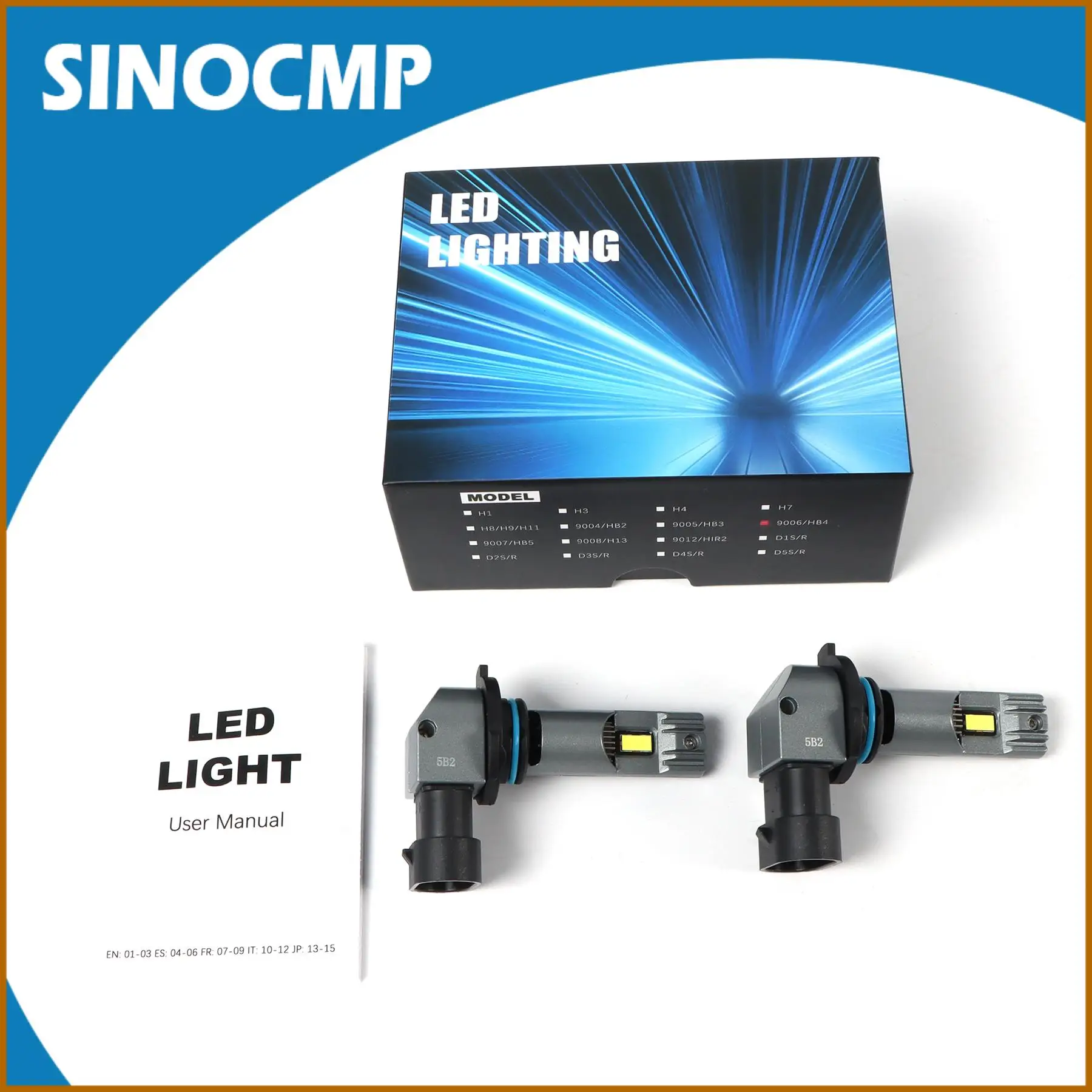 

1set 9006 LED Headlight Bulbs 24000LM Mini Headlight Bulbs Car Bulb Kit Non-polarity Plug and Play Halogen Replacement