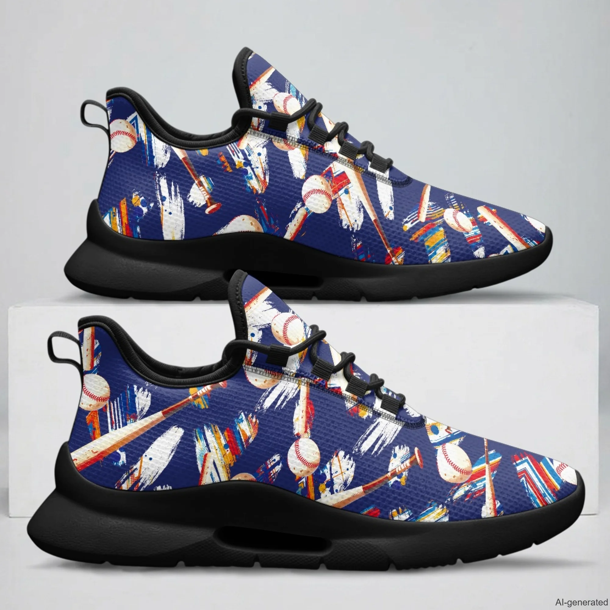 XIXIRIMIDO Lace-up Casual Shoes Men's Sneakers Breathable Mesh Walking Shoes Baseball Pattern Women's Fashion Shoes 35-48