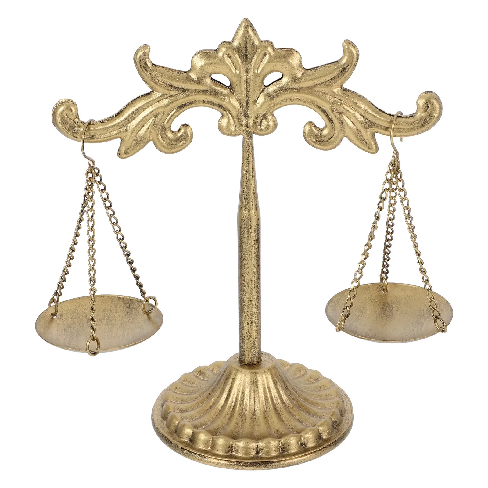 

Vintage Iron Scale Sculpture Decorative Display Tray for Jewelry Necklaces Bracelets Candles Fruits Home Office Living Room