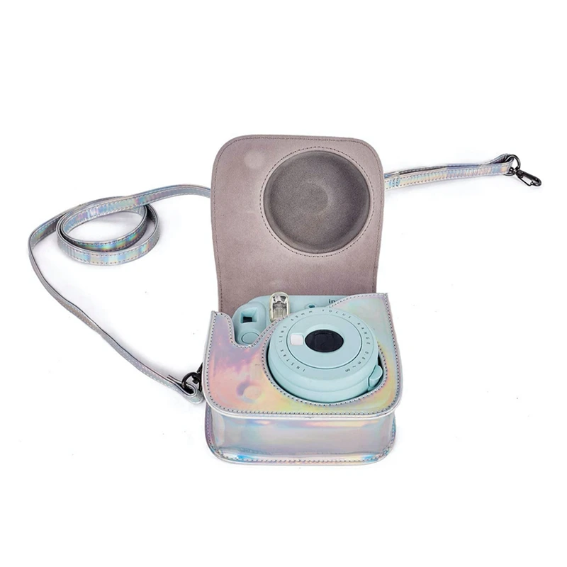 Tas casing kamera Film instan untuk Fujifilm Instax Mini 8/9, penutup kulit PU dengan tali bahu