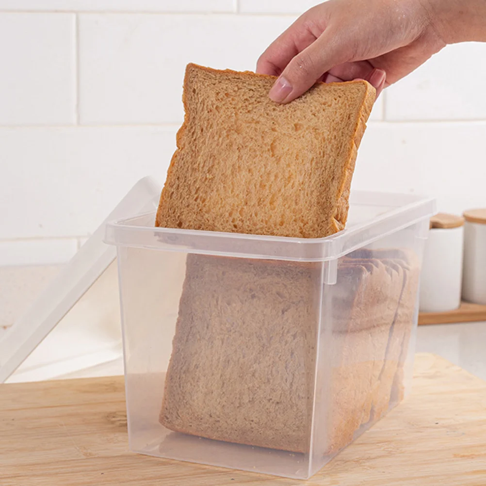 Cajas para guardar pan fresco, contenedor de comida para nevera, transparente, PP, hermético, almacenamiento de cocina, recipiente cuadrado, soporte para fruta ganizer