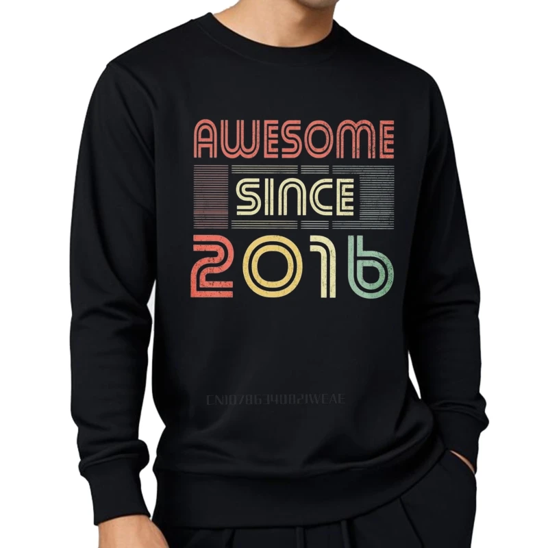 Preto outono masculino hoodies incrível desde 2016 padrão impressão novo chegou adulto treino oneck moletom moda hoodies