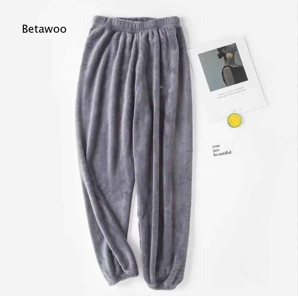 Solid Loose Fleece Lounge Trousers For Women Elastic High Waist Cuffed Bottoms Soft Warm Pants For Casual Indoor Activities