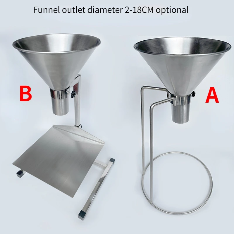 Stainless Steel Feeding Hopper with Support Stand Vacuum Bag Sub-Packing Funnel Manual Filling Funnel with Bracket