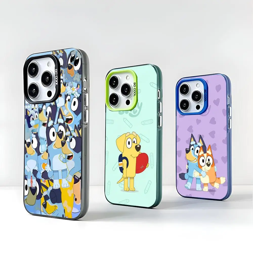 Cartoon Dog B-Blueys Phone Case 2024 IMD Case For IPhone 16 15 Pro XR XS 7 8 Plus SE2024 Shockproof Color Phone Funda Cover