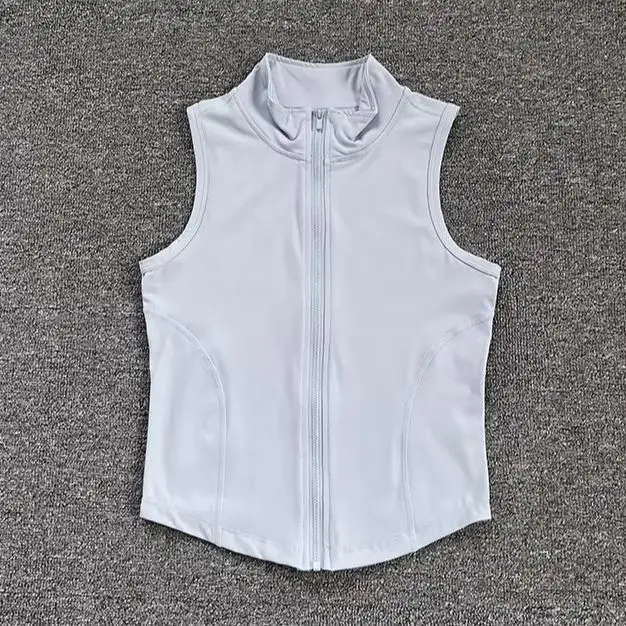 Zip Up Sleeveless Training Vest, Quick Dry Athletic Top for Gym, Running & Yoga, Versatile Casual Outerwear