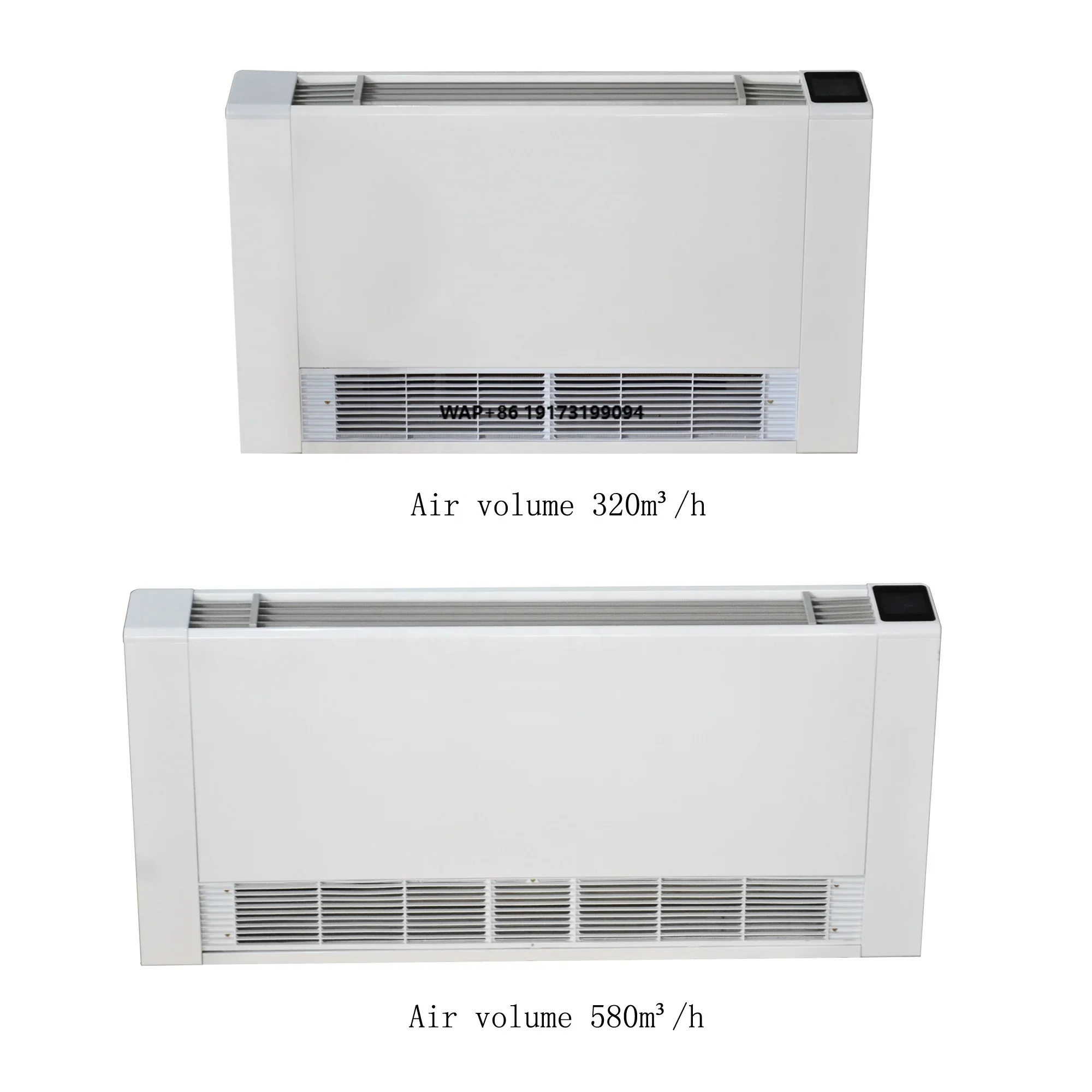 Ultra Thin 130mm Thin FCU Wall Mounted Fan Coil Unit for Heating and Cooling Price 320 580 Air Volume