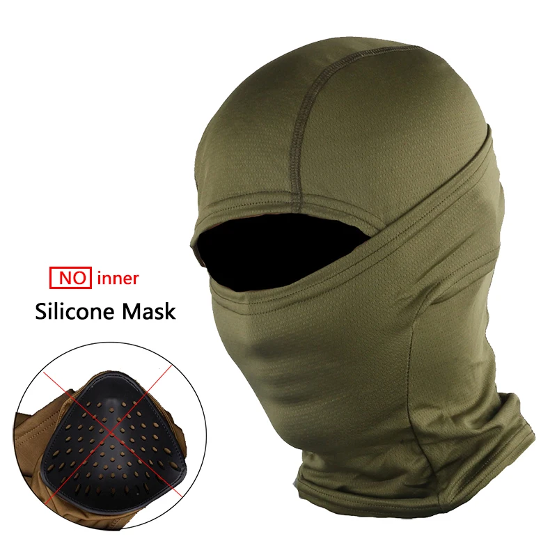 Tactical Silicone Half Mask Windproof Balaclava Head Outdoor Airsoft Hunting CS Game Sunscreen Tactical Mask