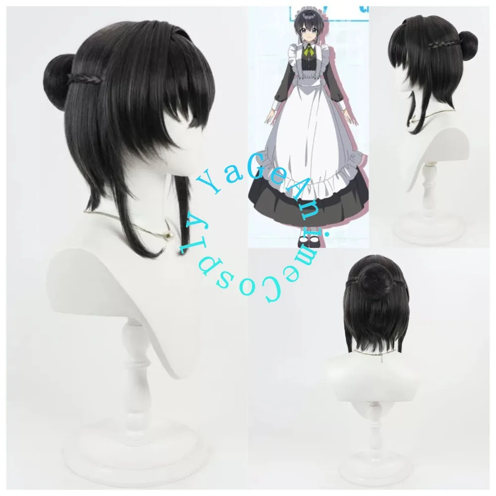 Sereiesti Cosplay Wig Realistic Scalp Detachable Hair Bun Extensions Character Style Heat Resistant Wig for Anime Performance
