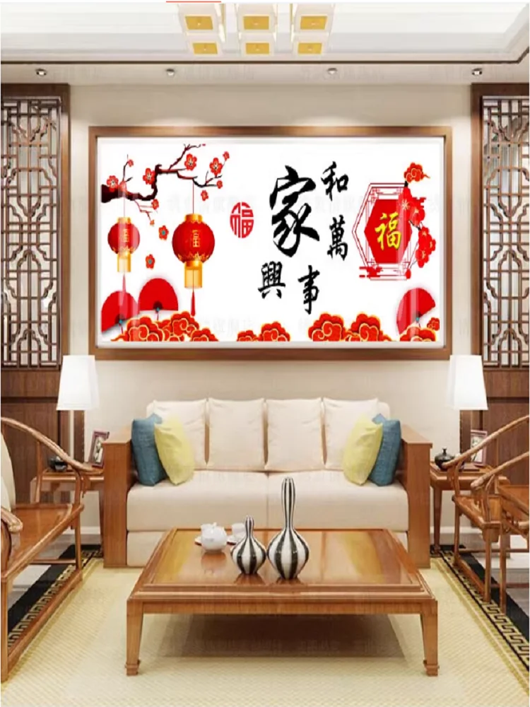 

Handmade Cross Stitch Kit Lantern Version Non Embroidered Bedroom DIY Embroidery Cotton Fabric Plant Floral Pattern Living Room