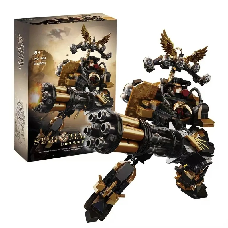 DK1003 Sci-Fi Mecha Building Kit 643PCS Red Armored Warrior Model Desktop Decoration Diy Toy For Kids Collectors Holiday Gifts