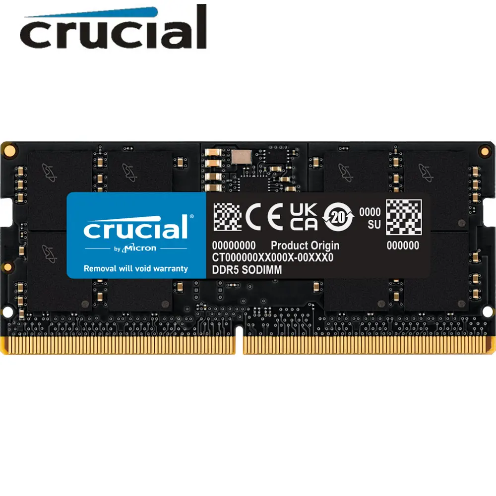 

Crucial Memoria ram ddr5 16GB 24GB 32GB 48GB DDR5 5600MHz PC5-44800 Laptop Memory non-ECC 262Pins SODIMM For Intel and AMD RAMs