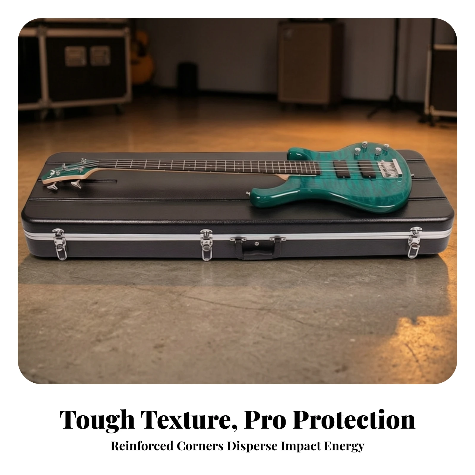 Electric Guitar Hard Case Portable Hard-Shell Guitar Case Reinforced Shock-Absorbing for Guitarists, Gigs, Storage